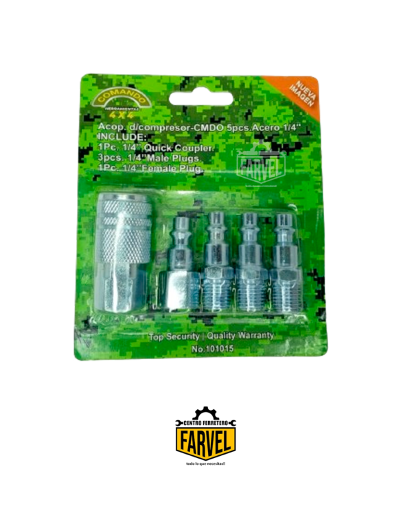 ACOPLE DE COMPRESOR COMANDO 5PCS ALUM.1/4