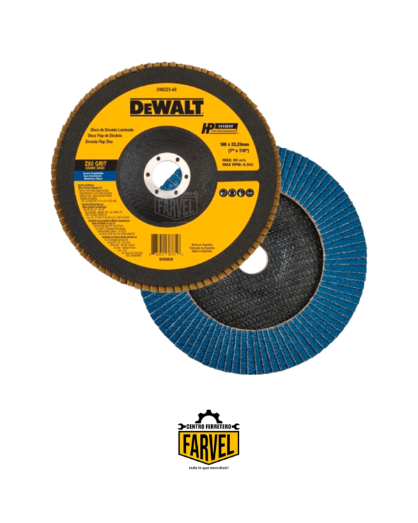 DISCO FLAP DE ZIRCONIA 60 DEWALT