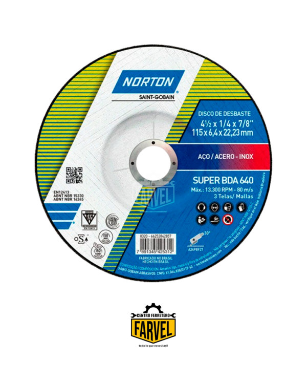 DISCO NORTON DESBASTE METAL
