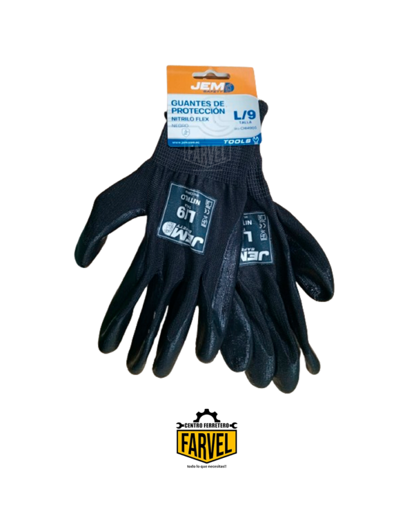 GUANTES NITRILO/ NAYLON NEGRO